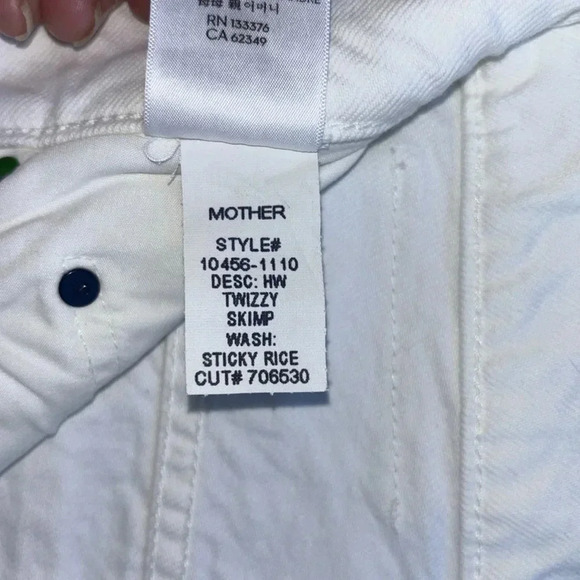 MOTHER Snacks High Waist Twizzy Skimp In Sticky Rice White Size 4/27 NWT REVOLVE - Picture 6 of 9